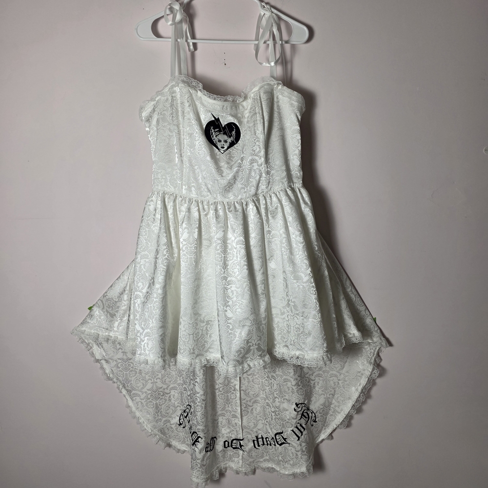 Dolls Kill x Universal Monsters “Till Death Do Us Part” Gothic High-Low Dress 1X
